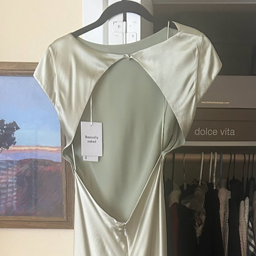 Reformation Niamh Silk Dress - Dried Herbs Color - Picture 2 of 5